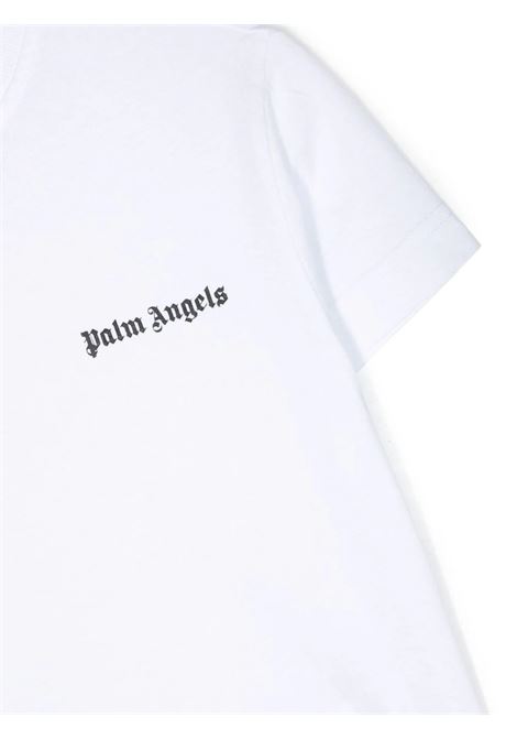 White T-Shirt With Logo PALM ANGELS KIDS | PBAA003F23JER0090110