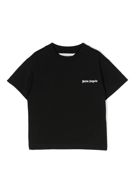 Black T-Shirt With Logo PALM ANGELS KIDS | PBAA003F23JER0091001