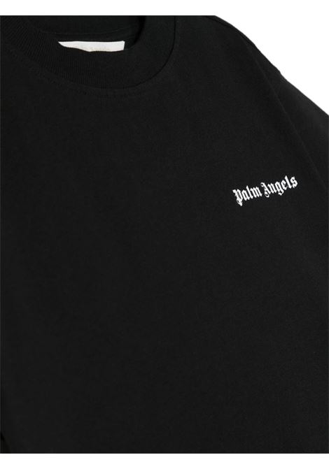 T-Shirt Nera Con Logo PALM ANGELS KIDS | PBAA003F23JER0091001