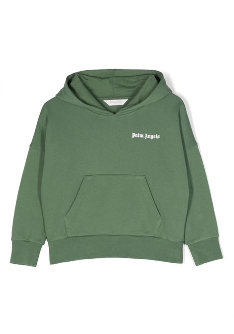 Green Hoodie With Logo PALM ANGELS KIDS | PBBB009C99FLE0015501