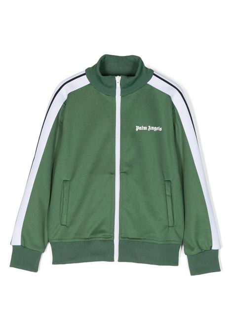 Giacca Sportiva Verde Con Zip e Logo PALM ANGELS KIDS | PBBD002C99FAB0015501
