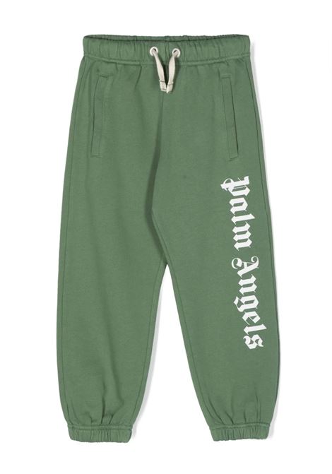 Green Joggers With Logo PALM ANGELS KIDS | PBCH008C99FLE0015501