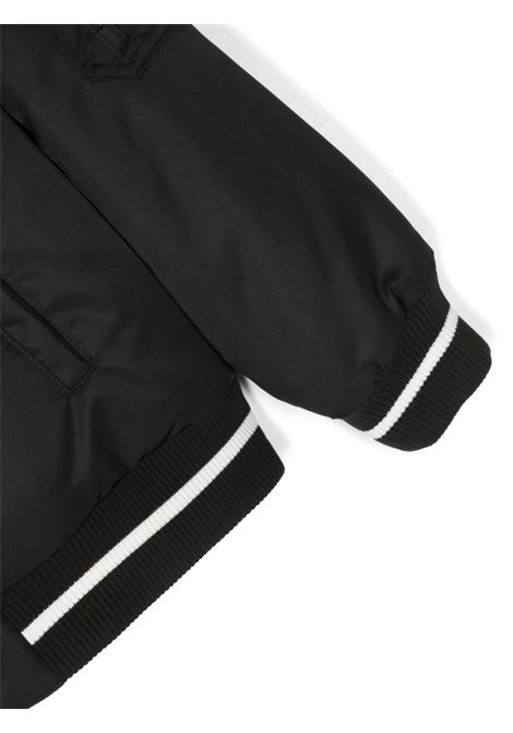 Black Bomber Jacket With Curved Logo PALM ANGELS KIDS | PBEH002F23FAB0011003