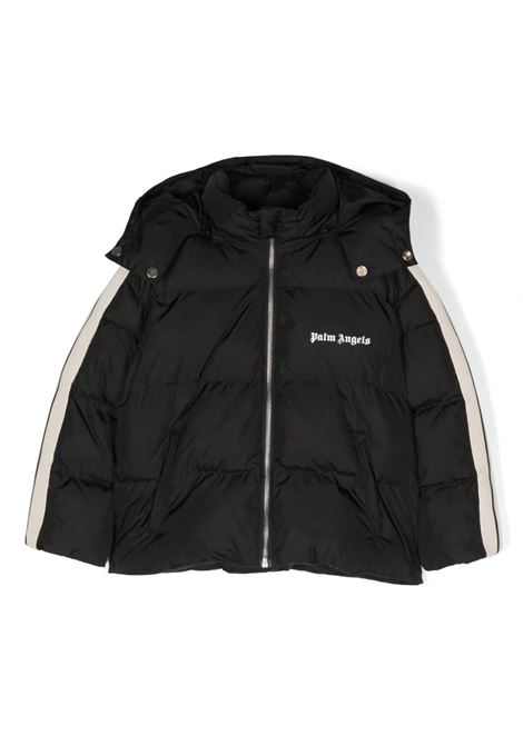Black Puffer Jacket With Logo PALM ANGELS KIDS | PBEJ001F23FAB0011001