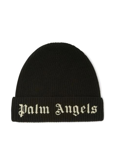 Black Beanie With Embroidered Logo PALM ANGELS KIDS | PBLC005C99KNI0011001