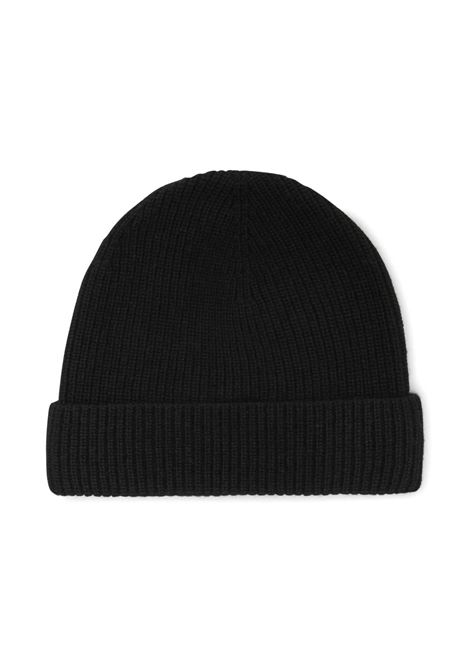 Black Beanie With Embroidered Logo PALM ANGELS KIDS | PBLC005C99KNI0011001