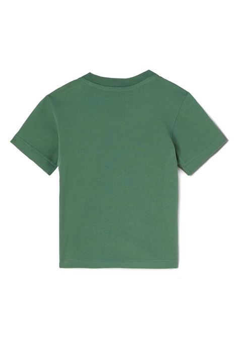 Green T-Shirt With Curved Logo PALM ANGELS KIDS | PBXB001F23JER0035501
