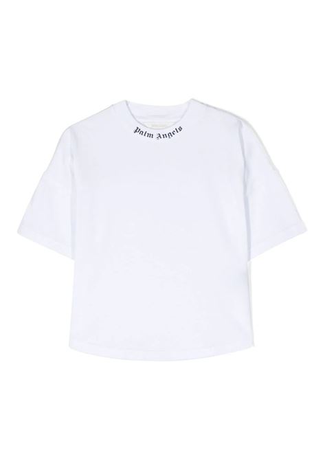 T-Shirt Bianca Con Logo Classico PALM ANGELS KIDS | PGAA001C99JER0010146