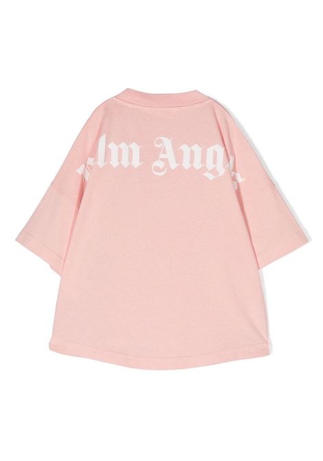 Pink T-Shirt With Classic Logo PALM ANGELS KIDS | PGAA001C99JER0013001