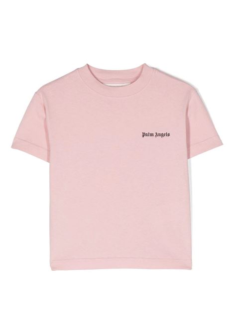 Pink T-Shirt With Logo PALM ANGELS KIDS | PGAA002F23JER0053410