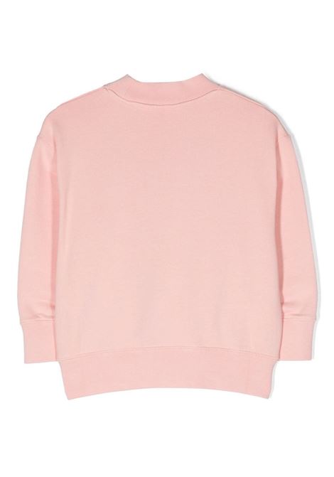Pink Crew Neck Sweatshirt With Curved Logo PALM ANGELS KIDS | PGBA002C99FLE0023001