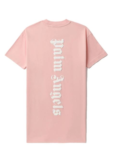 Pink Maxi T-Shirt Dress With Front And Back Logo PALM ANGELS KIDS | PGDB002C99JER0013001