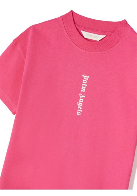 Fuchsia Maxi T-Shirt Dress With Front And Back Logo PALM ANGELS KIDS | PGDB002C99JER0013201