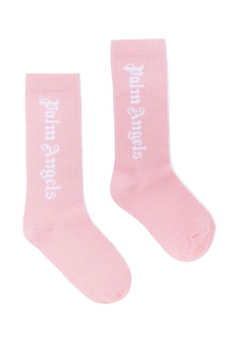 Pink Socks With Logo PALM ANGELS KIDS | PGRA005C99KNI0053001
