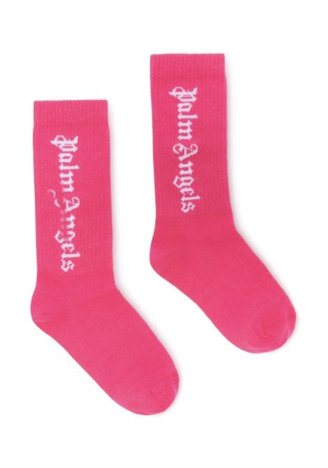Fuchsia Socks With Logo PALM ANGELS KIDS | PGRA005C99KNI0053201