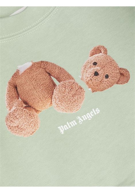 PA Bear Crewneck Sweatshirt In Light Green PALM ANGELS KIDS | PGXC001F23FLE0025360