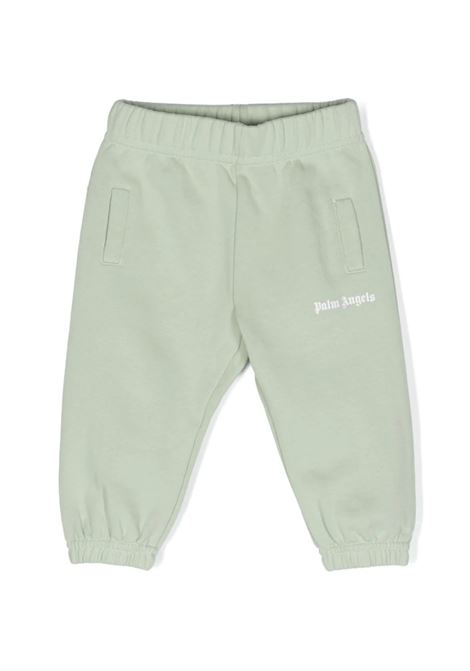 Light Green Cotton Joggers With Logo PALM ANGELS KIDS | PGXD002F23FLE0025301