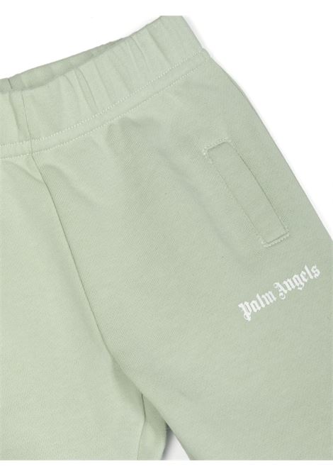 Light Green Cotton Joggers With Logo PALM ANGELS KIDS | PGXD002F23FLE0025301