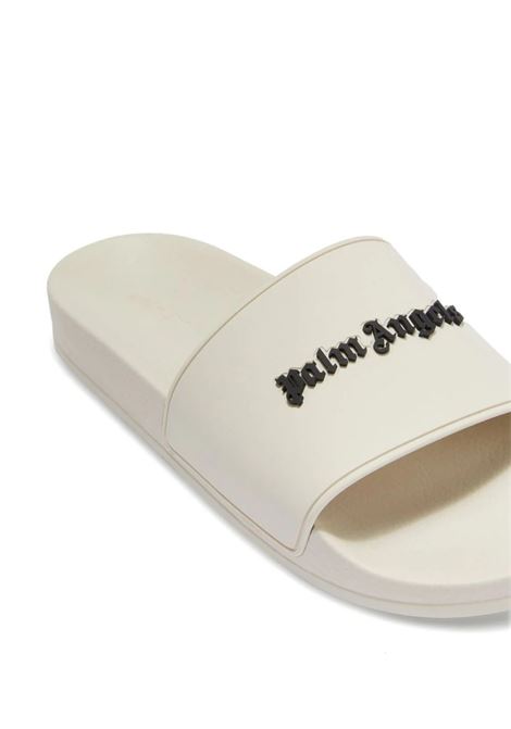 White Slippers With Black Logo PALM ANGELS | PMIC010F23PLA0016110