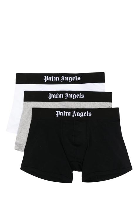3 Boxer Set With Logo In Black, Grey And White PALM ANGELS | PMUH004C99FAB0018484