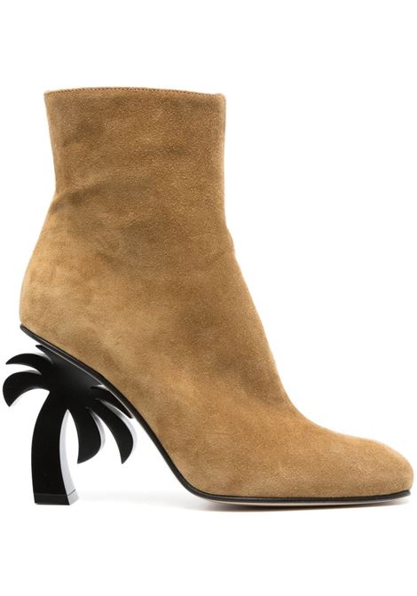 Beige Suede Ankle Boots With Palm Heel PALM ANGELS | PWID008F23LEA0026200