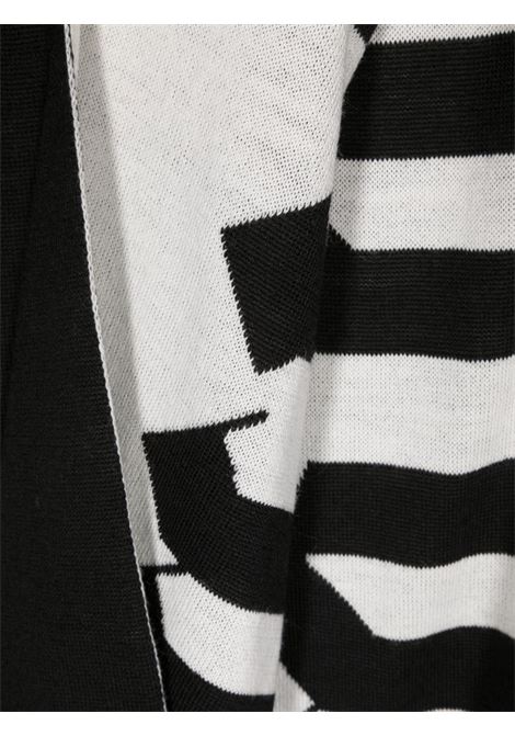 Reversible Black and White Scarf With Logo PALM ANGELS | PWMA015F23KNI0011003