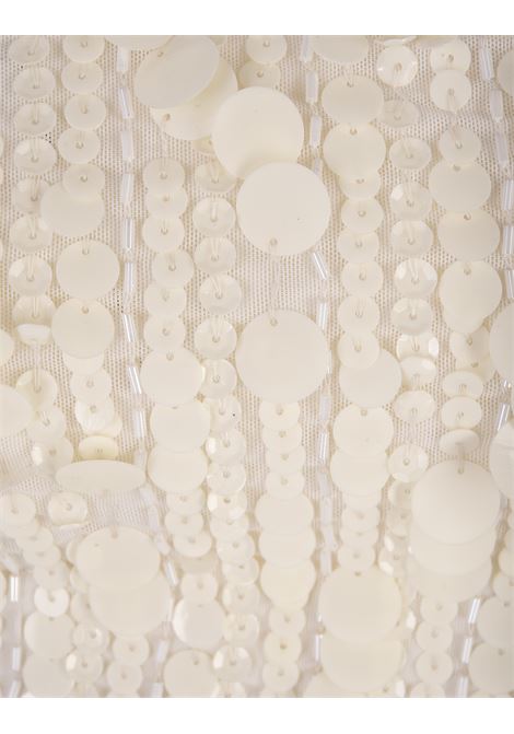 White Full Sequins Gender Crop Top PAROSH | GENDER-D311530002