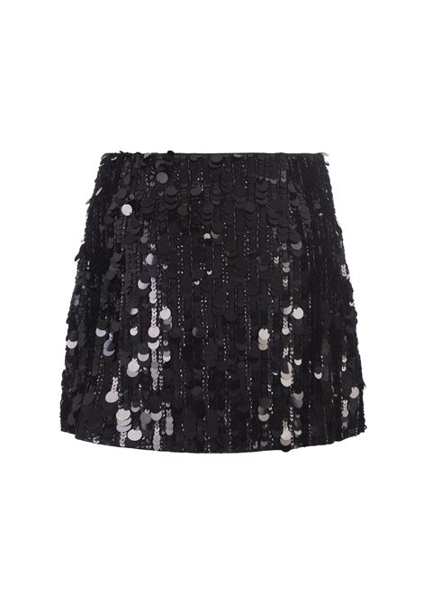 Black Full Sequins Gender Mini Skirt PAROSH | GENDER-D630559013