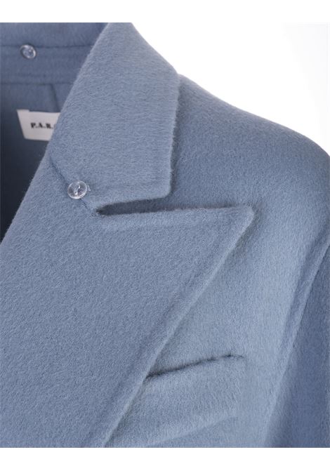 Light Blue Wool Leak Double-Breasted Coat PAROSH | LEAK23-D431552Y078