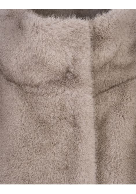 Dove Grey Eco Fur Pixel Jacket PAROSH | PIXEL-D470585015