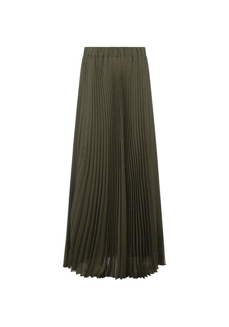 Green Plum Pleated Long Skirt PAROSH | PLUM-D620460807