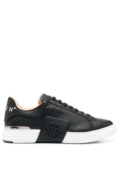 Hexagon Sneakers In Black Leather PHILIPP PLEIN | FABSUSC0263PLE010N0201
