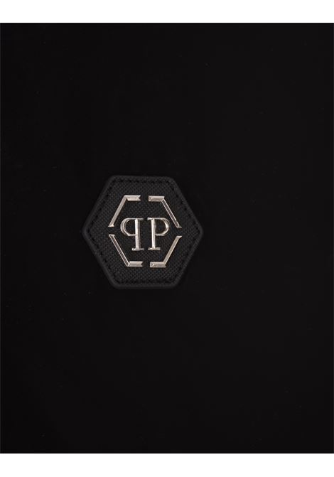 Black Nylon Bomber Jacket With PP Hexagon PHILIPP PLEIN | FACCMRB2309PNY002N02