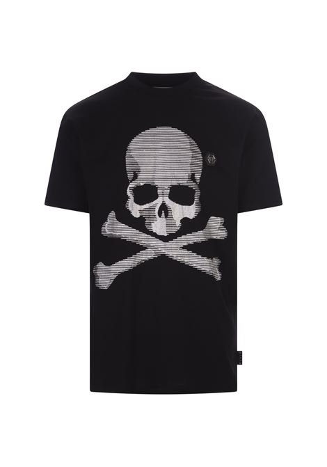 Black T-Shirt With Crystal Skull&Bones PHILIPP PLEIN | FACCMTK6188PJY002N02