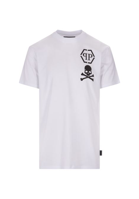 T-Shirt Bianca Con Logo e Skull&Bones PHILIPP PLEIN | FACCMTK6400PJY002N01