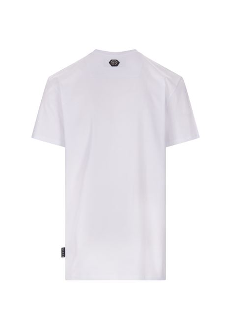 White T-Shirt With Logo and Skull&Bones. PHILIPP PLEIN | FACCMTK6400PJY002N01