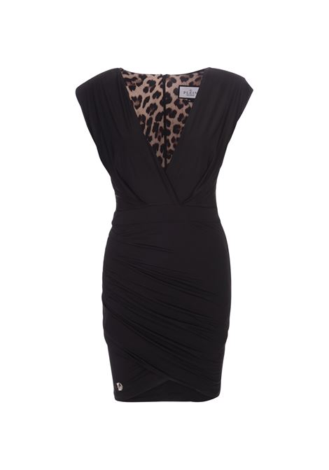 Shoulder Padded Mini Dress In Black PHILIPP PLEIN | FACCWRG2692PTE003N02