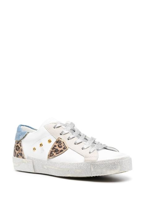 Sneakers Paris Low - Denim, Animalier, White and Silver PHILIPPE MODEL | PRLDIVX1
