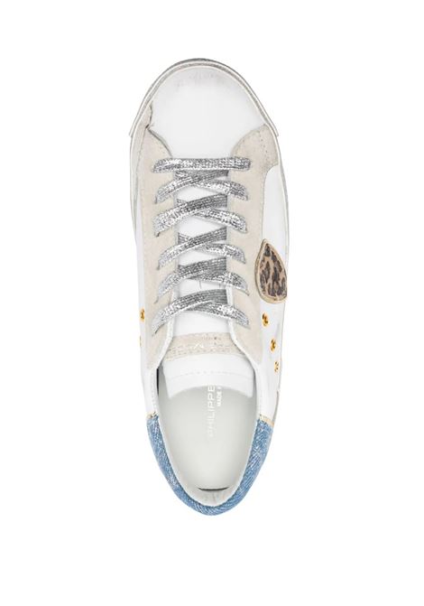 Paris Low Sneakers - Denim, Animalier, White and Silver PHILIPPE MODEL | PRLDIVX1