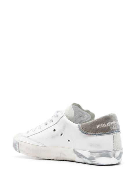 Paris Low Sneakers - White, Blue and Silver PHILIPPE MODEL | PRLDXE03