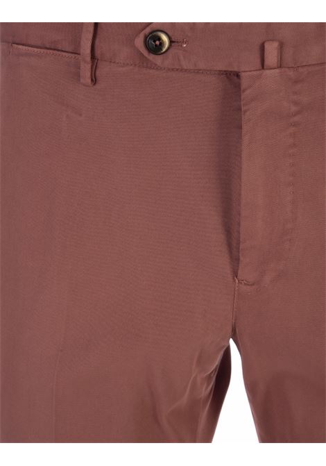 Pantaloni Classici Slim Fit In Gabardina Rosso Mattone PT TORINO | CO-VT01Z00CL1-NU46Y613