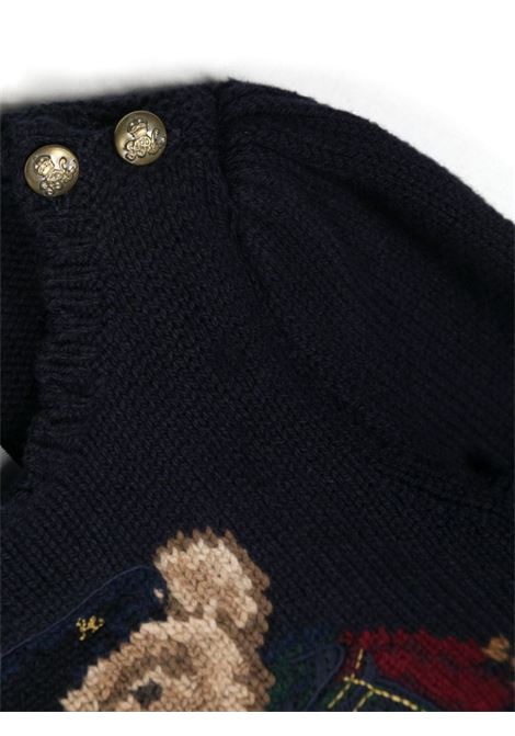 Polo Bear Sweater In Navy Blue Cotton RALPH LAUREN KIDS | 310-916538001