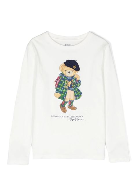 White Polo Bear Long Sleeve T-Shirt (Teen) RALPH LAUREN KIDS | 313-916764001