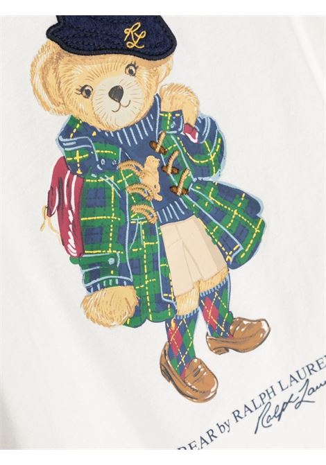 T-Shirt a Maniche Lunghe Polo Bear Bianca (Teen) RALPH LAUREN KIDS | 313-916764001