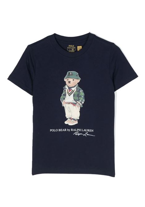 T-Shirt a Maniche Corte Polo Bear Blu Navy RALPH LAUREN KIDS | 322-853828024