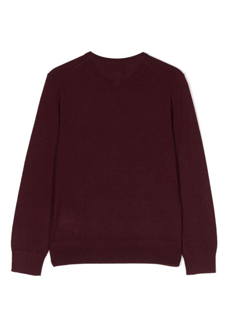 Wine Red Wool Sweater With Pony RALPH LAUREN KIDS | 322-877725006