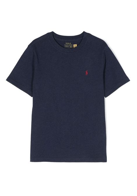 Navy Blue Short-Sleeved T-Shirt With Pony (Teen) RALPH LAUREN KIDS | 323-832904119