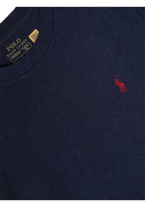 Navy Blue Short-Sleeved T-Shirt With Pony (Teen) RALPH LAUREN KIDS | 323-832904119