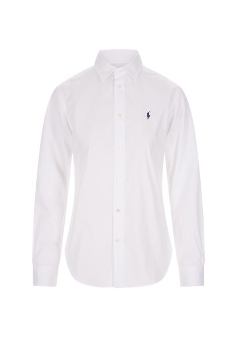 White Cotton Relaxed-Fit Shirt With Contrasting Pony RALPH LAUREN | 211-891376001