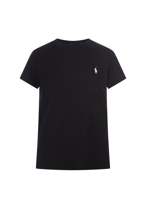 Black T-Shirt With Contrasting Pony RALPH LAUREN | 211-898698007
